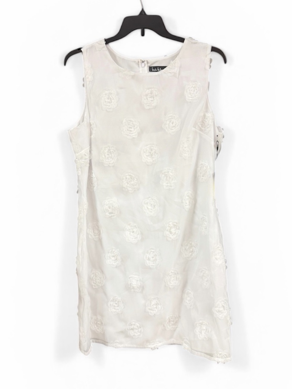 Nicole Miller 3-D Rosette White Sleeveless Mini Dress Size 16 - Picture 5 of 9